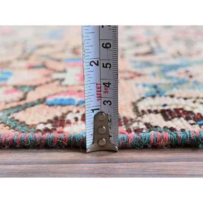 2'3"X9'2" Pink Vintage Zoroastrian Khamadan Hand Knotted Wool Runner Rug