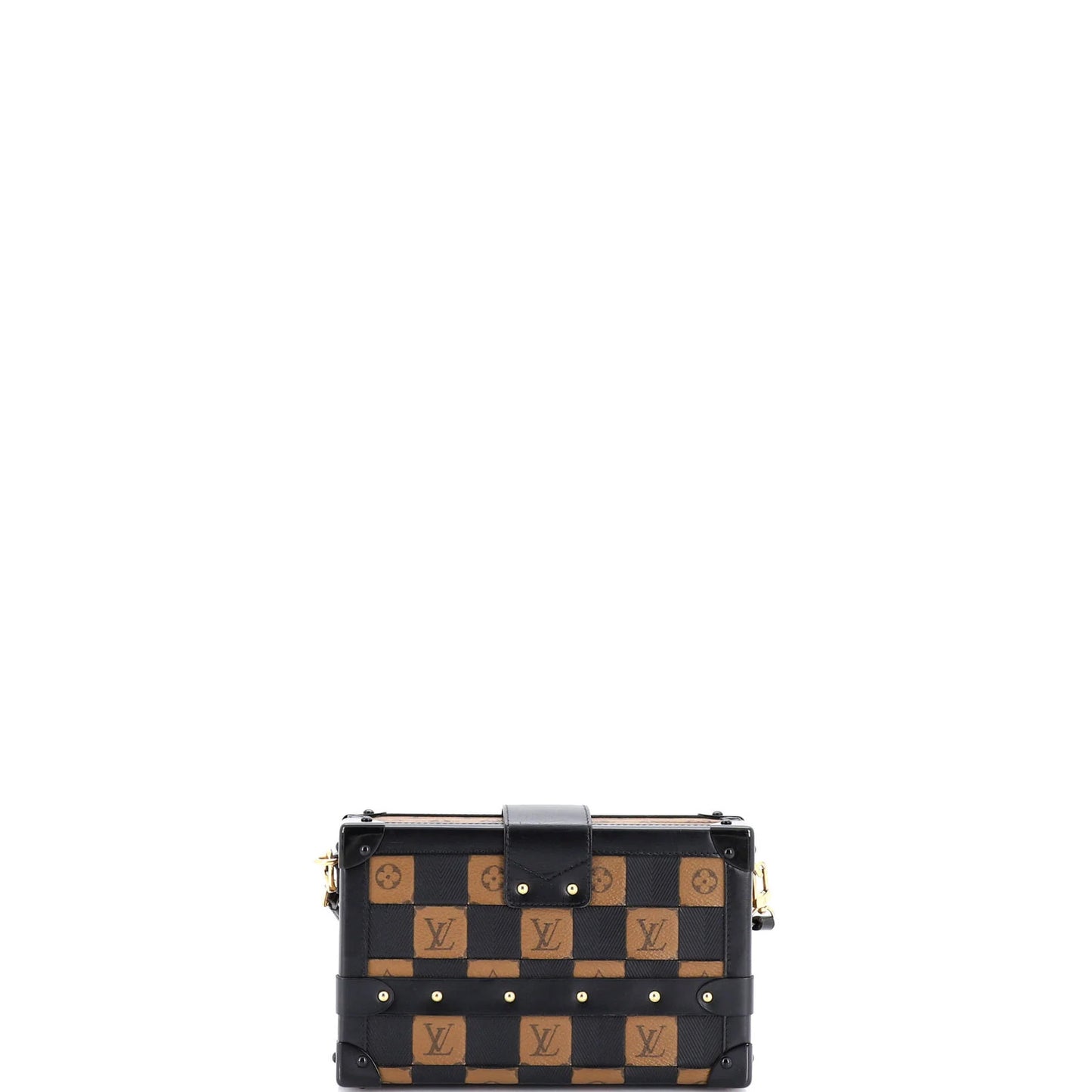 Louis Vuitton Petite Malle Handbag Damier Tressage Monogram Canvas And Leather