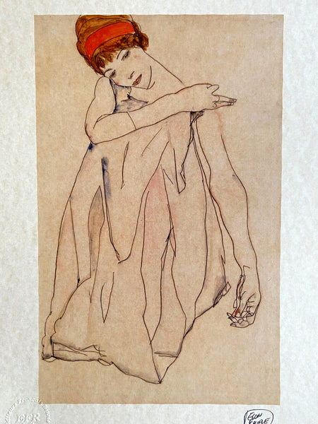 Egon Schiele Lithograph C.O.A. Signed In Pen Numbered By Hand In Pencil 180 Es