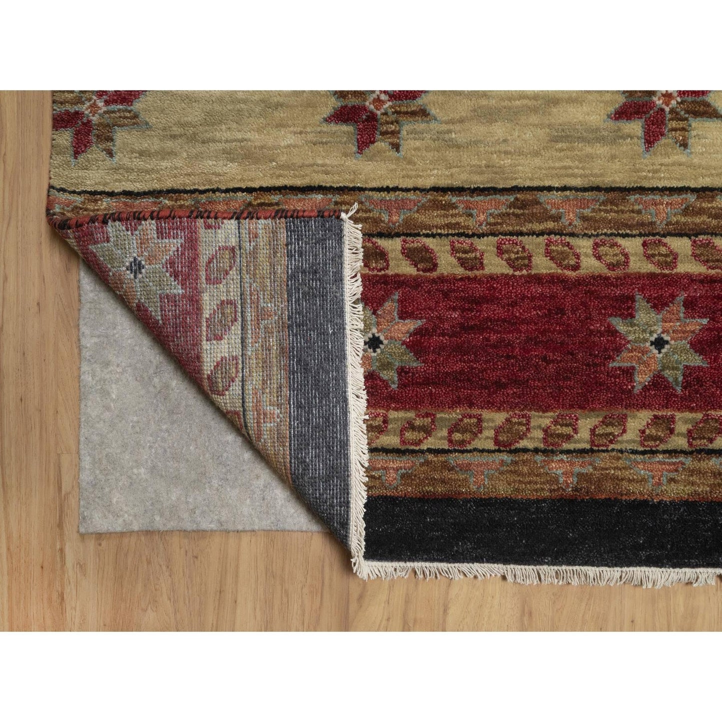 10'X14' Beige Southwestern American Indian Design Hand Knotted Wool Rug