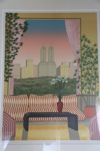 Fanch Ledan (France) - Skyscrapers Original Lithograph Signed Framed Limited 150