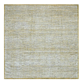 10'X10' Yellow Hand Knotted Rug Oxidized Grass Design Pure Wool Square
