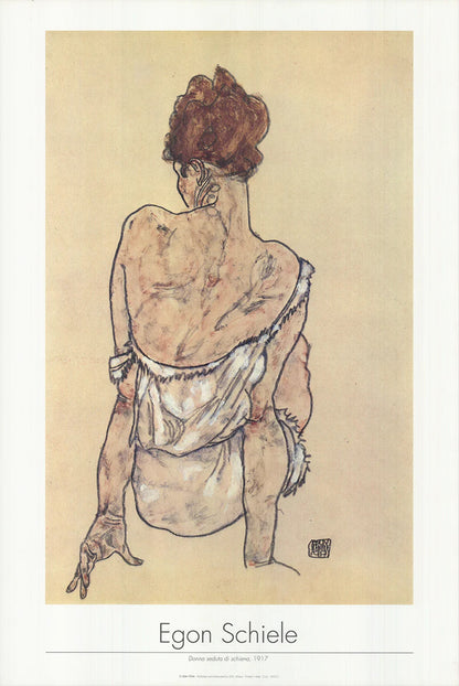 Egon Schiele Woman Seated In Underwear " Offset Lithograph Art