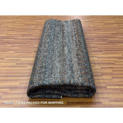 12'X12' Brown Kohinoor Herrita Design Wool Hand Knotted Xl Square Rug