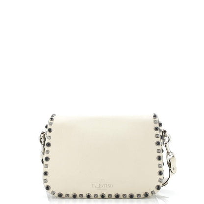 Valentino Garavani Rolling Rockstud Crossbody Bag Leather With Cabochons Medium