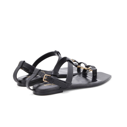 Saint Laurent Women'S Cassandra Flat Sandals Leather
