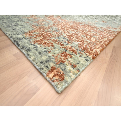 8'X10'6" Rust Red Zoroastrian Knot Abstract Design Wool Hand Knotted Rug