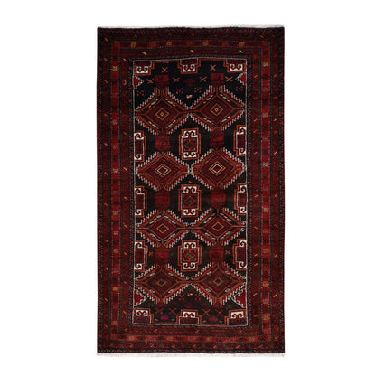 3'7"X6'5" Brown Vintage Zoroastrian Balooch Pure Wool Hand Knotted Rug