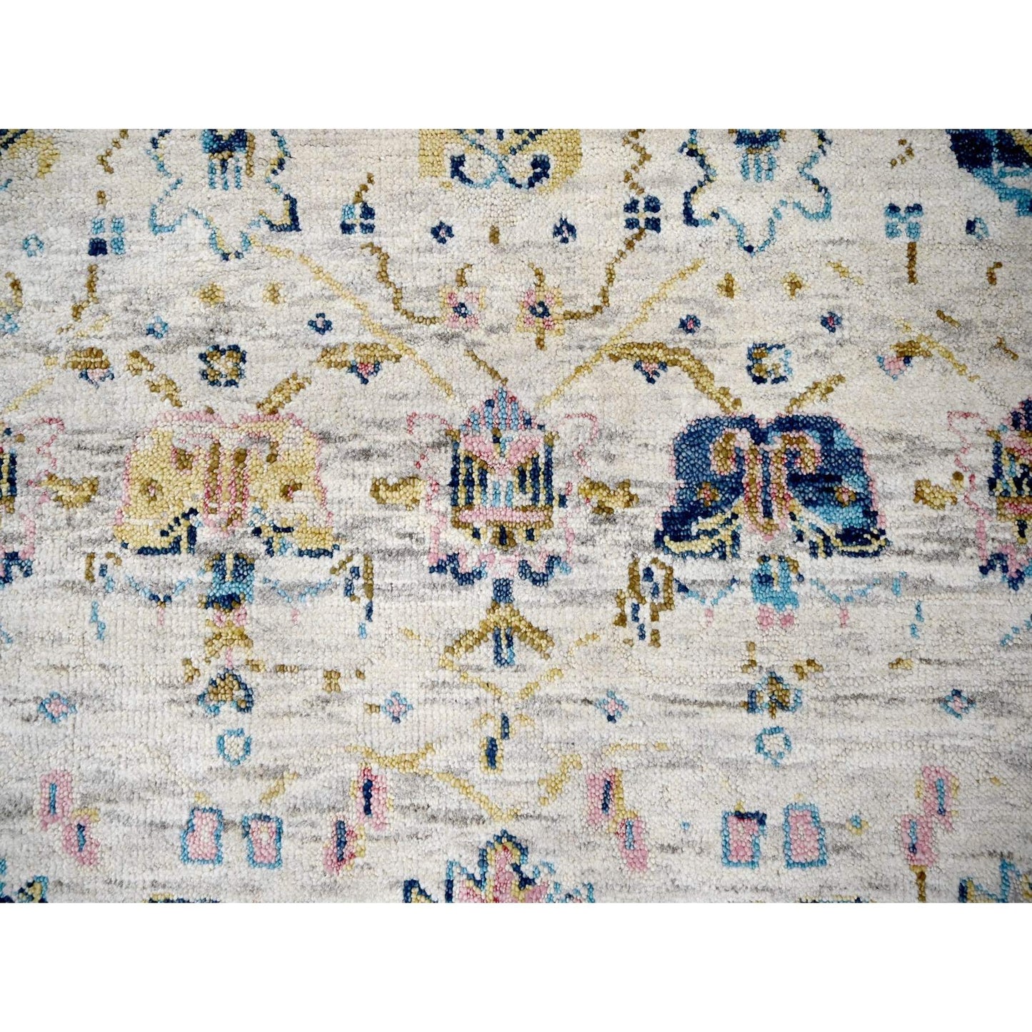 Rug 7'10"x9'10"Ivory Hand Knotted Wool Natural Dyes Mahal Design Oriental