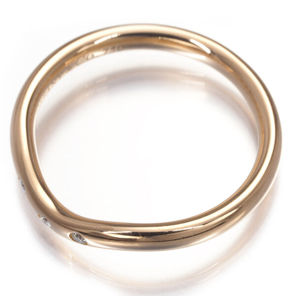 Tiffany&Co. Ring Diamond Curved Band 3P Us4.5 18K 750 Rose Gold