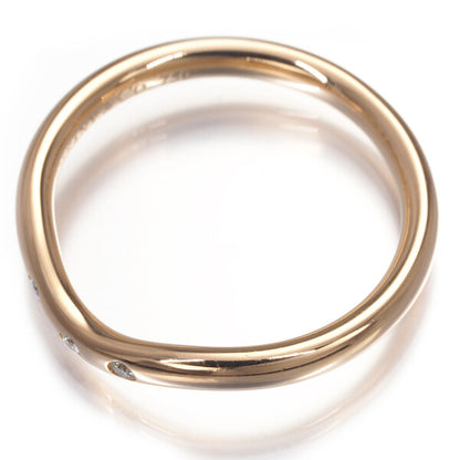 Tiffany&Co. Ring Diamond Curved Band 3P Us4.5 18K 750 Rose Gold