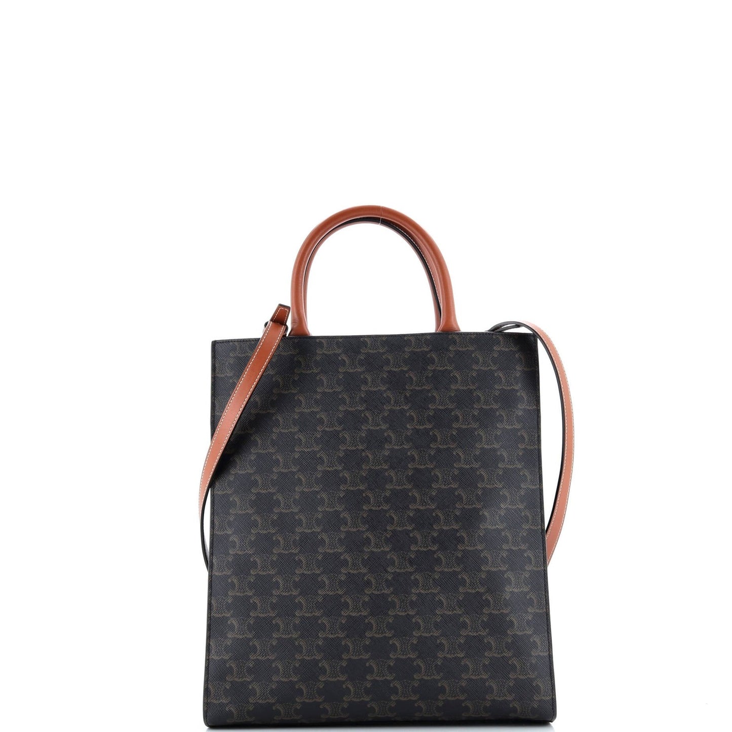 Celine Vertical Cabas Tote Triomphe Coated Canvas Small