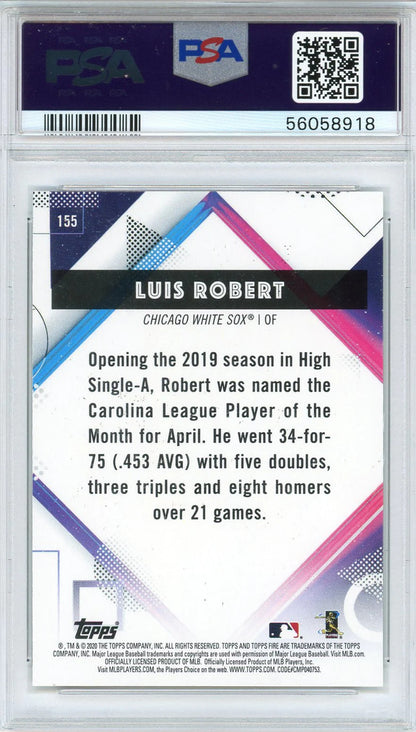 Luis Robert 2020 Topps Fire Gold Minted Rookie Card #155 (Psa)