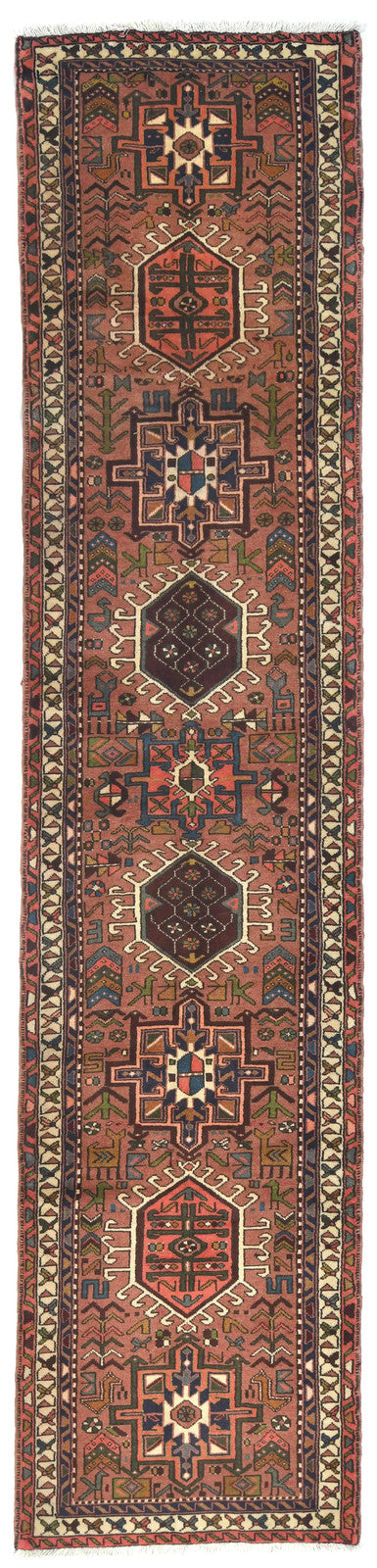 Vintage Tribal Runner Rug 3X13 Ft Rusty Pink