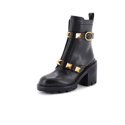 Valentino Garavani Women'S Roman Stud Combat Ankle Boots Leather