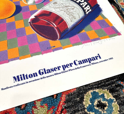 Milton Glaser For Campari 1992 Signed Limited Edition On Canson Watercolor Paper