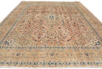 Antique Distressed Oriental Rug Floral Vintage