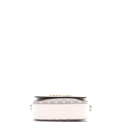 Gucci Horsebit 1955 Flap Pocket Camera Bag Gg Coated Canvas And Leather Small