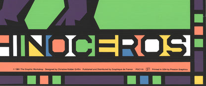 Christine Kidder Griffin Endangered Series - Rhinoceros " Serigraph