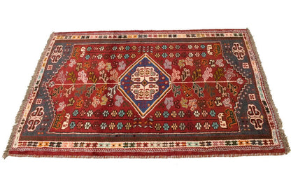 3'5X5 Ft Hand-Knotted Red Tribal Geometric