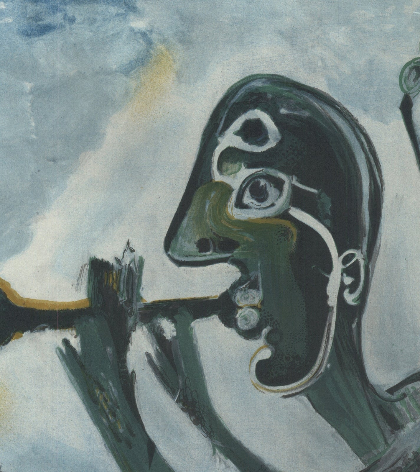 Pablo Picasso Salon De Mai " Lithograph Cubism Brown Green Blue