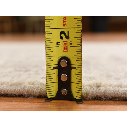 2'5"X12' Gray Jacquard Hand Loomed Broken Cypress Tree Design Runner Rug