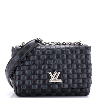 Louis Vuitton Twist Handbag Damier Quilted Calf Leather Mm
