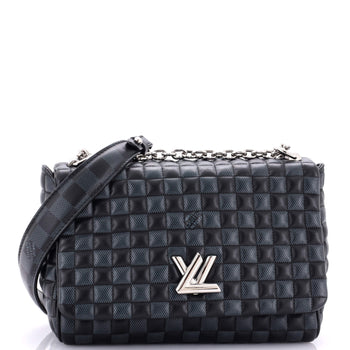 Louis Vuitton Twist Handbag Damier Quilted Calf Leather Mm
