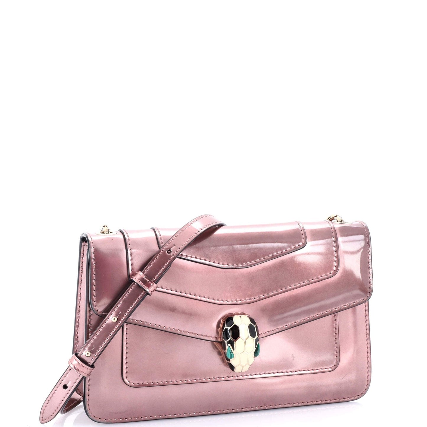 Bvlgari Serpenti Forever Shoulder Bag Metallic Leather Small