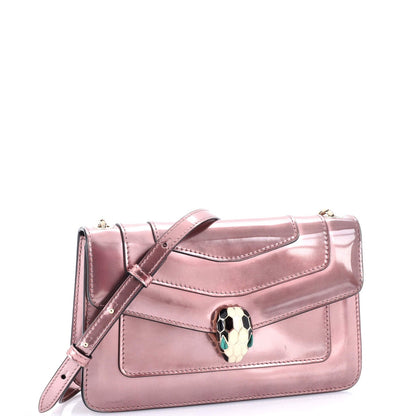 Bvlgari Serpenti Forever Shoulder Bag Metallic Leather Small