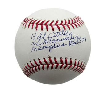 Bill Little Signed/Inscr Oml Baseball Negro League Memphis Red Sox Psa/Dna