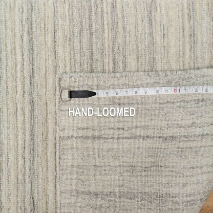 2'7"X10' Brown Hand Loomed Plain Modern Design Undyed All Wool Runner Rug