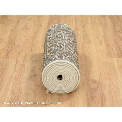 2'6"X18' Ivory Tebraz Mahi 175 Kpsi Wool Hand Knotted Xl Runner Rug