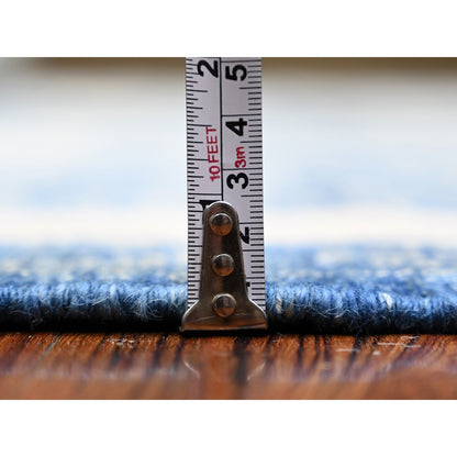 6'2"X8'8" Medium Sapphire Fine Peshawar Natural Wool Hand Knotted Rug