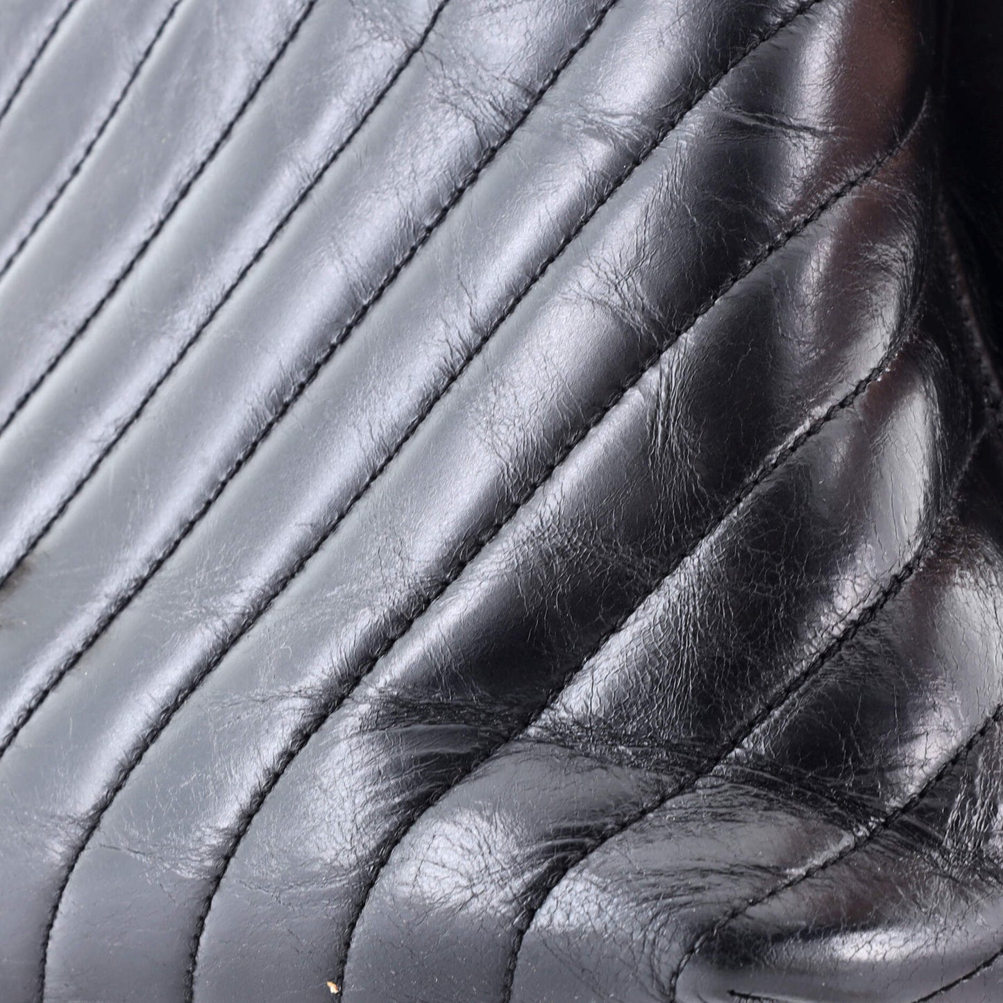 Chanel Coco Top Handle Bag Chevron Calfskin Small