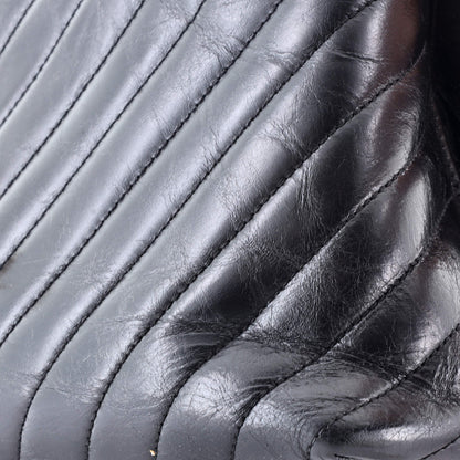 Chanel Coco Top Handle Bag Chevron Calfskin Small