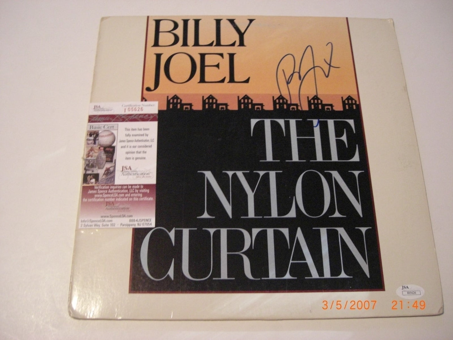 Billy Joel The Nylon Curtain Hof Musician Jsa/Coa