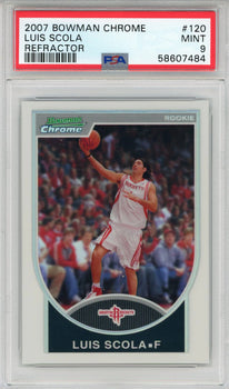 Luis Scola 2007 Bowman Chrome Refractor Card #120 (Psa Mint 9)
