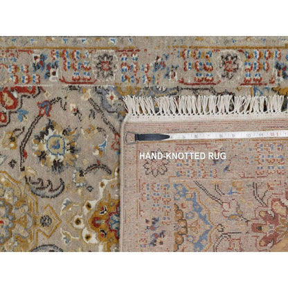 2'6"X11'10" Brown The Sunset Rosettes Hand Knotted Wool & Silk Runner Rug