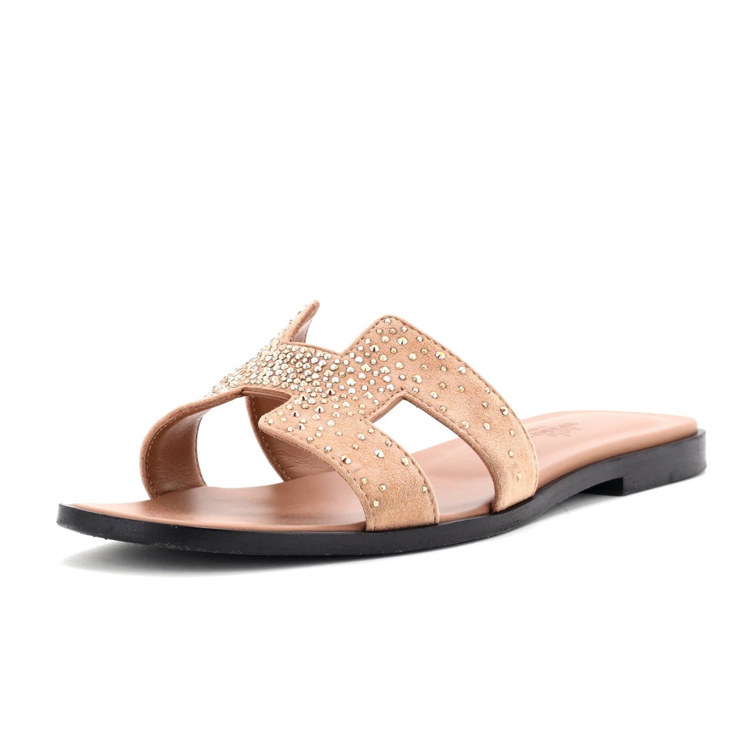 Hermes Women'S Oran Sandals Embellished Suede