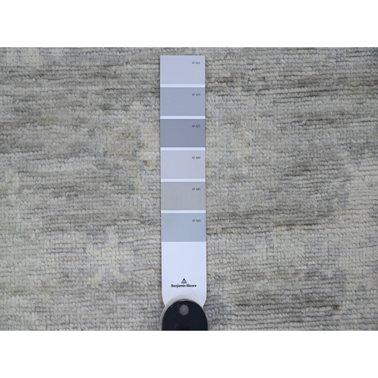 4'X5'10" Sonic Gray Hand Knotted Afghan Angora Oushak Wool Oriental Rug