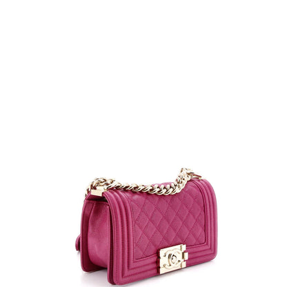 Chanel Boy Flap Bag Quilted Caviar Small