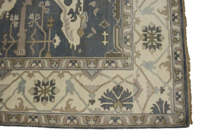 Handmade Oushak Oriental Rug Floral Design Pastel