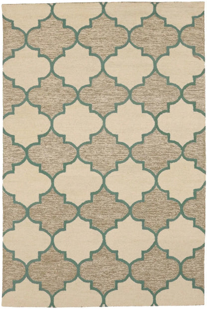 Multicolored Trellis Design 5X8 Hand-Tufted