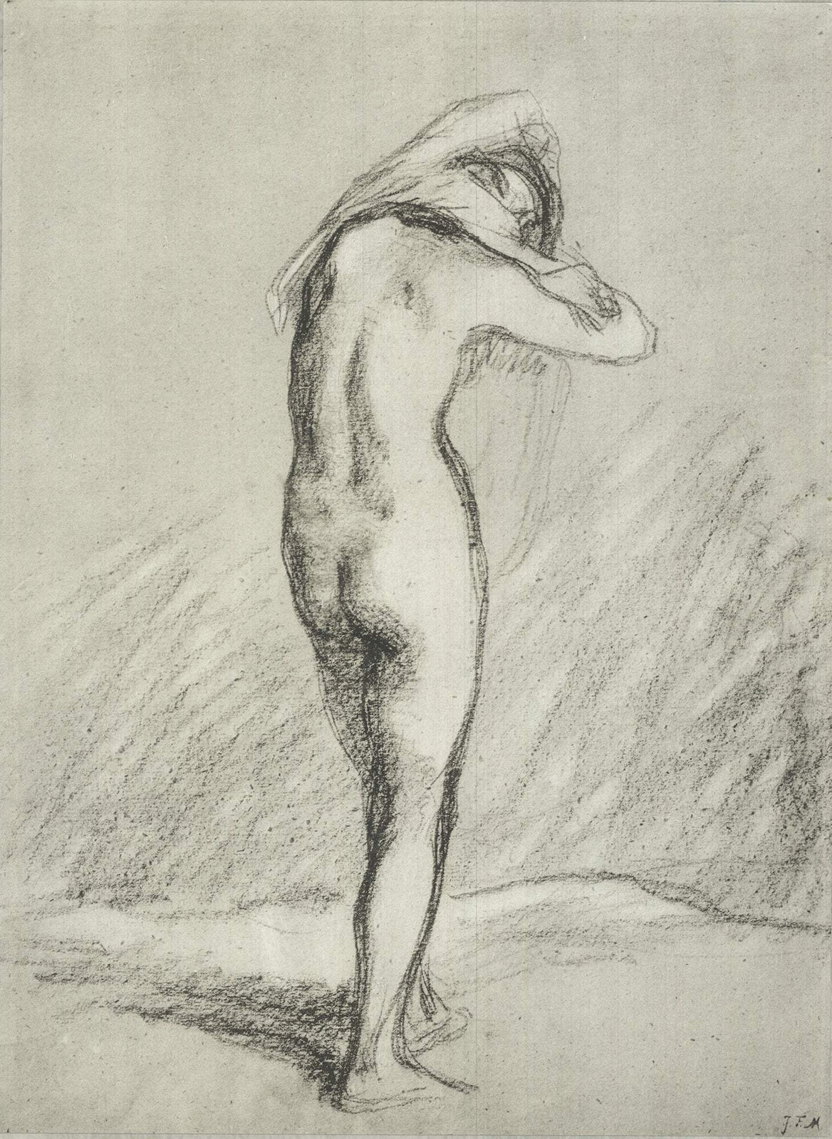 Jean-Francois Millet Donna Che Si Togue La Camilia " Lithograph