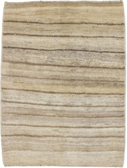 Hand-Knotted Beige Brown Tribal Gabbeh Oriental