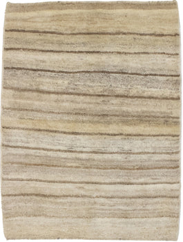 Hand-Knotted Beige Brown Tribal Gabbeh Oriental