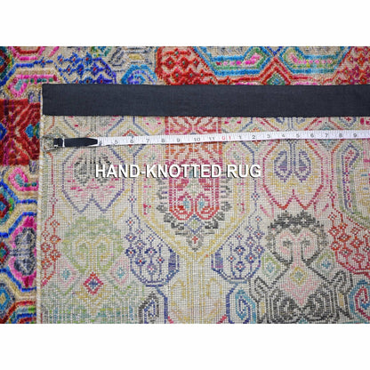 5'X6'10" Jewellery Design Sari Silk With Textured Wool Hand Knotted Rug