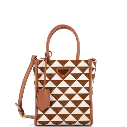 Prada Symbole Shopper Tote Jacquard Mini