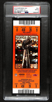 2010 Super Bowl Xliv (44) Full Ticket Saints Vs. Colts Psa Gem Mint 10  201383